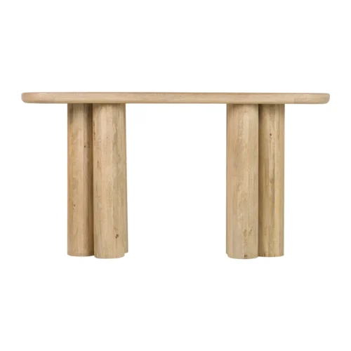 Console bois de manguier 140 cm Felo colonnes cannelées Ethan Chloé — vue 5
