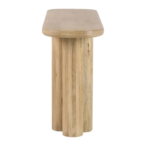 Console bois de manguier 140 cm Felo colonnes cannelées Ethan Chloé — vue 6