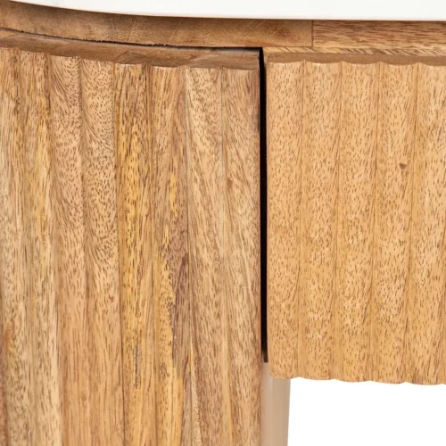 Console bois de manguier et marbre Tyla cannelée Ethan Chloé 140 cm — vue 13