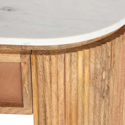 Console bois de manguier et marbre Tyla cannelée Ethan Chloé 140 cm — vue 16