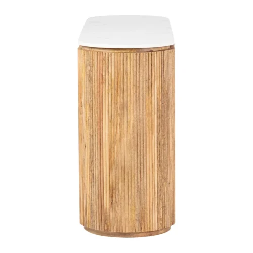 Console bois de manguier et marbre Tyla cannelée Ethan Chloé 140 cm — vue 6