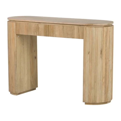 Consoles Ethan Chloé Console bois de manguier Myra joues cannelées Ethan Chloé 120 cm