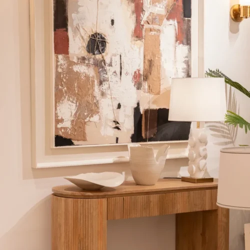 Console bois de manguier Myra joues cannelées Ethan Chloé 120 cm — vue 2