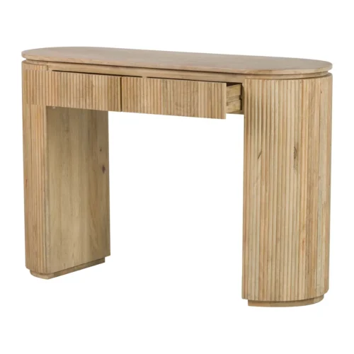 Console bois de manguier Myra joues cannelées Ethan Chloé 120 cm — vue 4