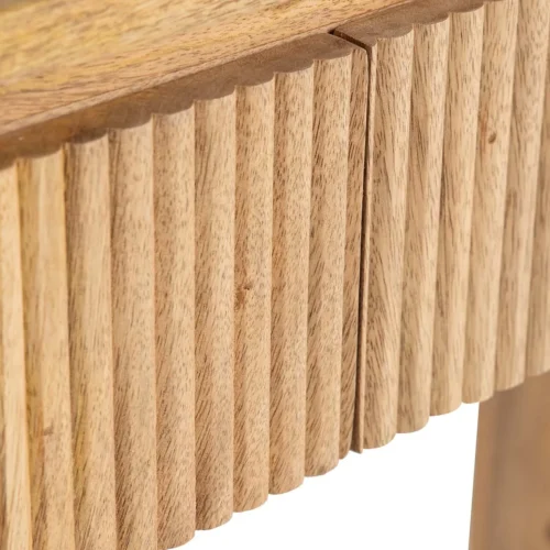 Console cannelée bois de manguier Myra plateau arrondi Ethan Chloé 140 cm — vue 10
