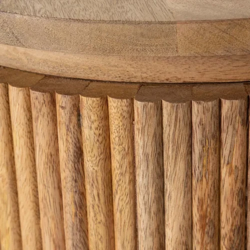 Console cannelée bois de manguier Myra plateau arrondi Ethan Chloé 140 cm — vue 13