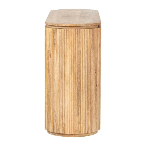 Console cannelée bois de manguier Myra plateau arrondi Ethan Chloé 140 cm — vue 4