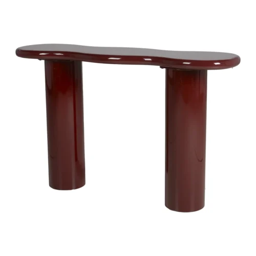 Consoles Ethan Chloé Console laquée bordeaux Sutura plateau organique Ethan Chloé 120 cm