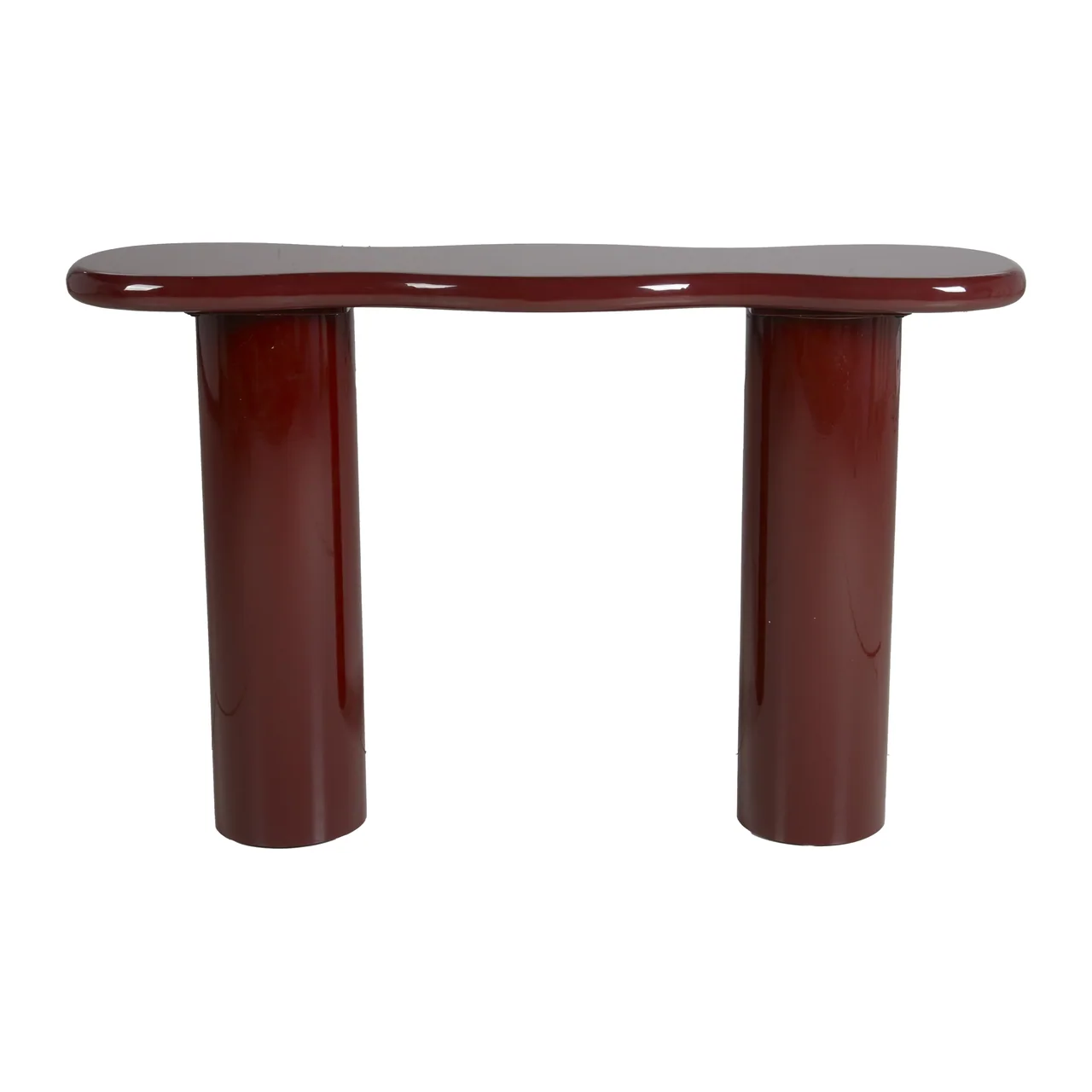 Console laquée bordeaux Sutura plateau organique Ethan Chloé 120 cm — vue 2