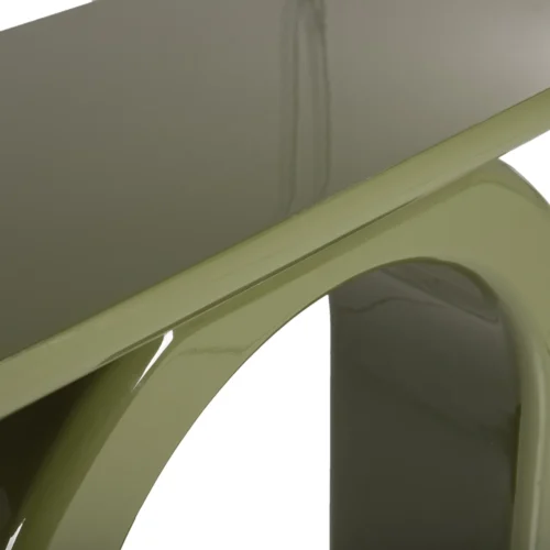 Console laquée vert olive Sutura piétement en arche Ethan Chloé 120 cm — vue 4