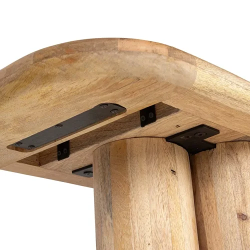 Console marbre blanc et bois de manguier Telo cannelée Ethan Chloé 140 cm — vue 11