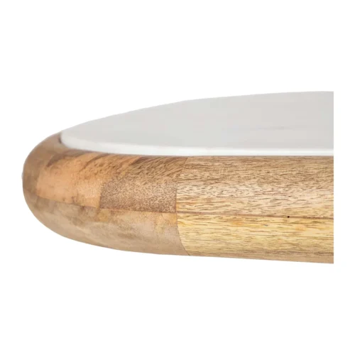 Console marbre blanc et bois de manguier Telo cannelée Ethan Chloé 140 cm — vue 6