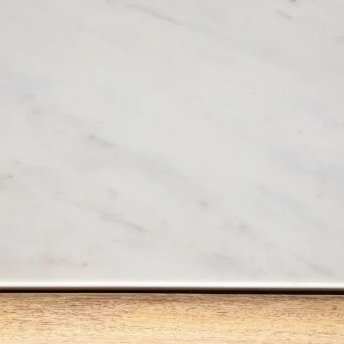 Console marbre blanc et bois de manguier Telo cannelée Ethan Chloé 140 cm — vue 7