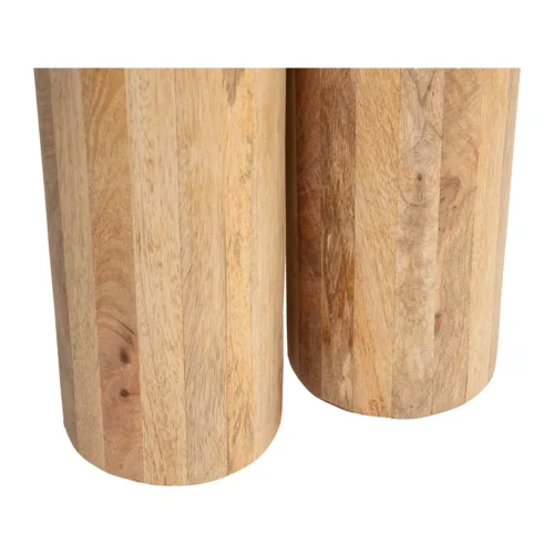 Console marbre blanc et bois de manguier Telo cannelée Ethan Chloé 140 cm — vue 9