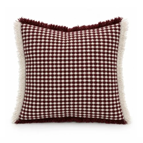 Athezza Coussin Damier Bordeaux Athezza