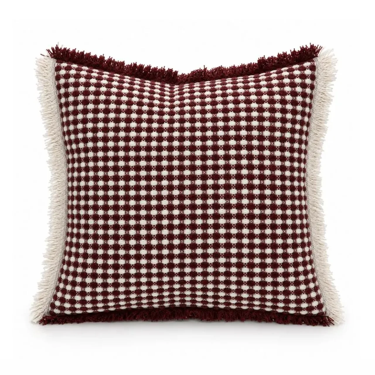 Coussin Damier Bordeaux Athezza