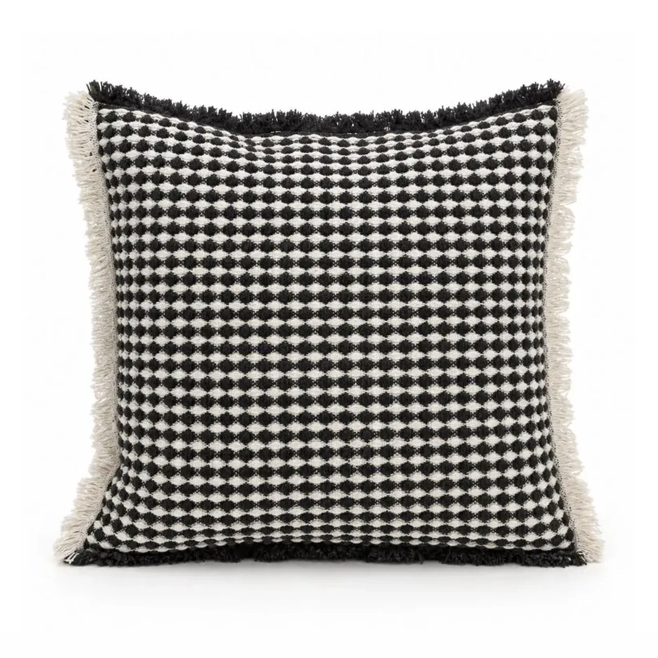 Coussin Damier Noir Athezza