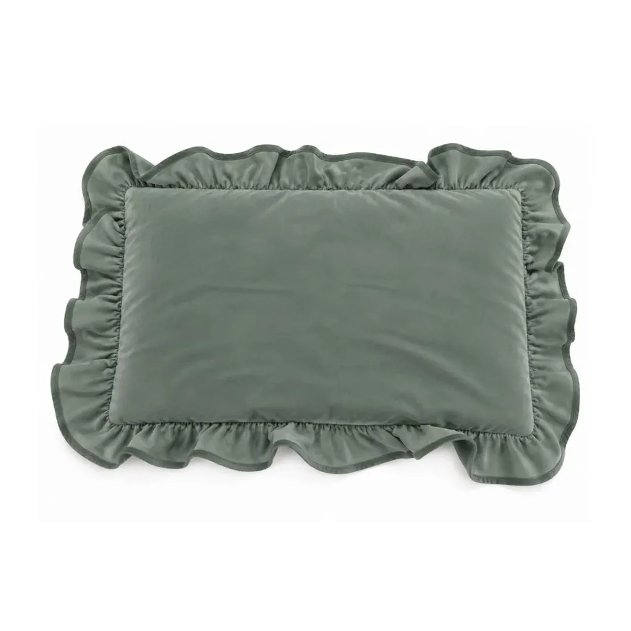 Coussin Falbala Vert-de-Gris Athezza