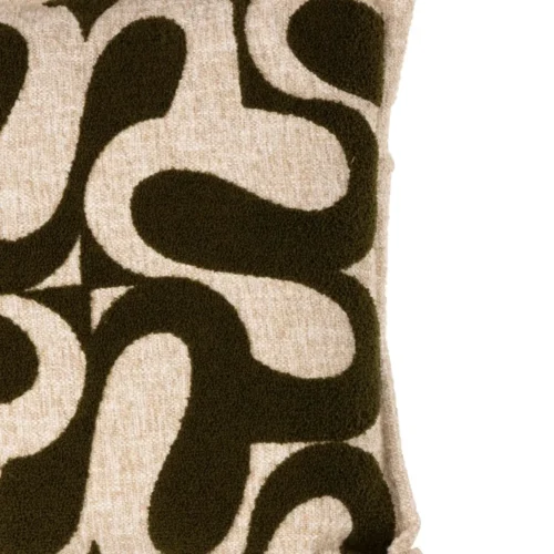 Coussin Granna Kaki/Blanc Athezza — vue 3