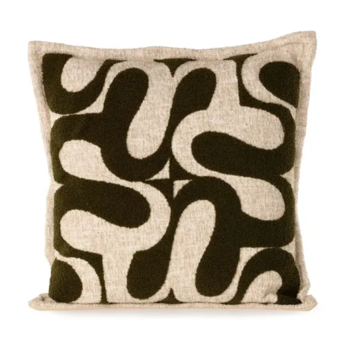 Coussin Granna Kaki/Blanc Athezza