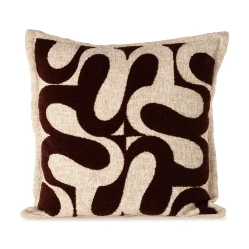 Coussin Granna Prune/Blanc Athezza