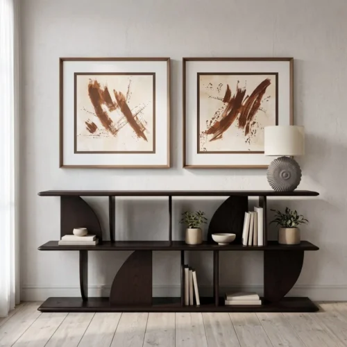 Étagère Étagère basse bois d'hévéa marron Ixia 83 cm