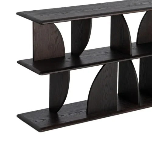 Étagère basse bois d'hévéa marron Ixia 83 cm — vue 5
