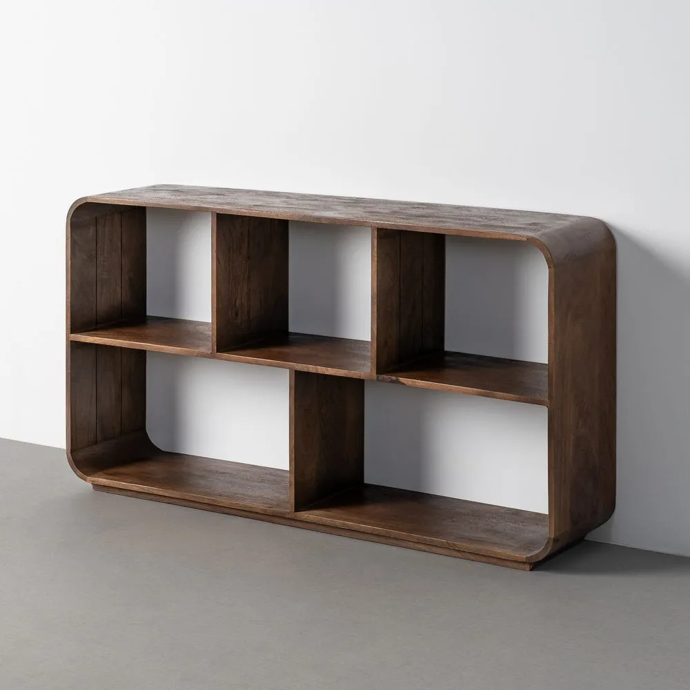 Étagère basse bois de manguier massif brun Ixia 140 cm
