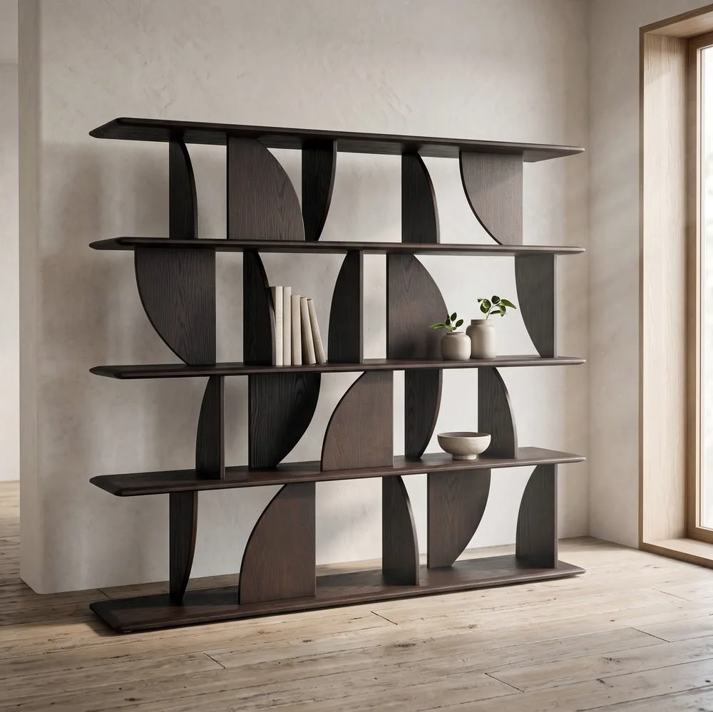 Étagère haute bois d'hévéa marron Ixia 161 cm