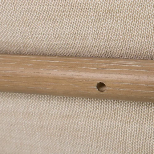 Fauteuil bois et tissu beige aux lignes droites Ethan Chloé 77 cm — vue 10