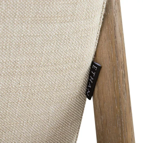 Fauteuil bois et tissu beige aux lignes droites Ethan Chloé 77 cm — vue 12