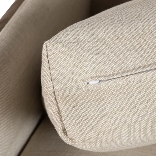 Fauteuil bois et tissu beige aux lignes droites Ethan Chloé 77 cm — vue 13