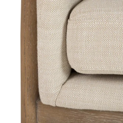 Fauteuil bois et tissu beige aux lignes droites Ethan Chloé 77 cm — vue 7