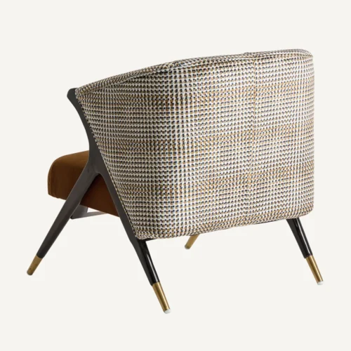 Fauteuil Brillon velours ocre et bois noir Vical Home — vue 4