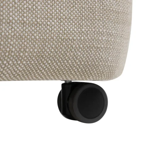 Fauteuil cannage à roulettes frêne et tissu beige Ethan Chloé 54 cm — vue 8