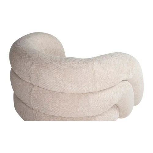 Fauteuil chenille socle bois foncé enveloppant écru Ethan Chloé 100 cm — vue 10