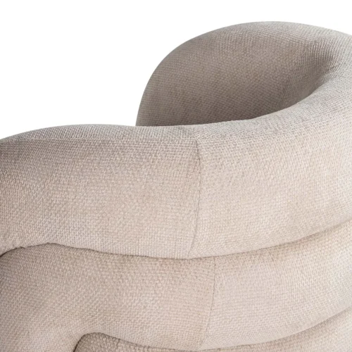 Fauteuil chenille socle bois foncé enveloppant écru Ethan Chloé 100 cm — vue 11