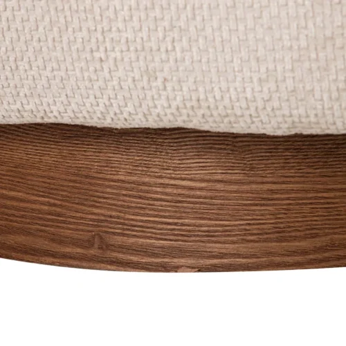 Fauteuil chenille socle bois foncé enveloppant écru Ethan Chloé 100 cm — vue 12