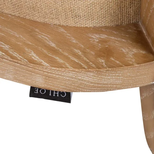 Fauteuil club aspect cuir cognac, jute et frêne Ethan Chloé 76 cm — vue 16