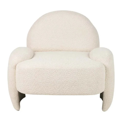 Fauteuils Ethan Chloé Fauteuil cocooning bouclette écru accoudoirs boudins Ethan Chloé 89 cm