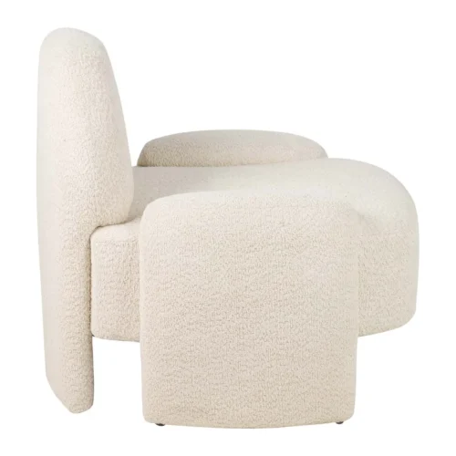 Fauteuil cocooning bouclette écru accoudoirs boudins Ethan Chloé 89 cm — vue 6