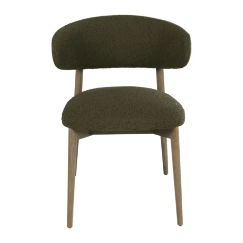 Fauteuils Ethan Chloé Fauteuil de salle à manger vert olive dossier bandeau Ethan Chloé 59 cm