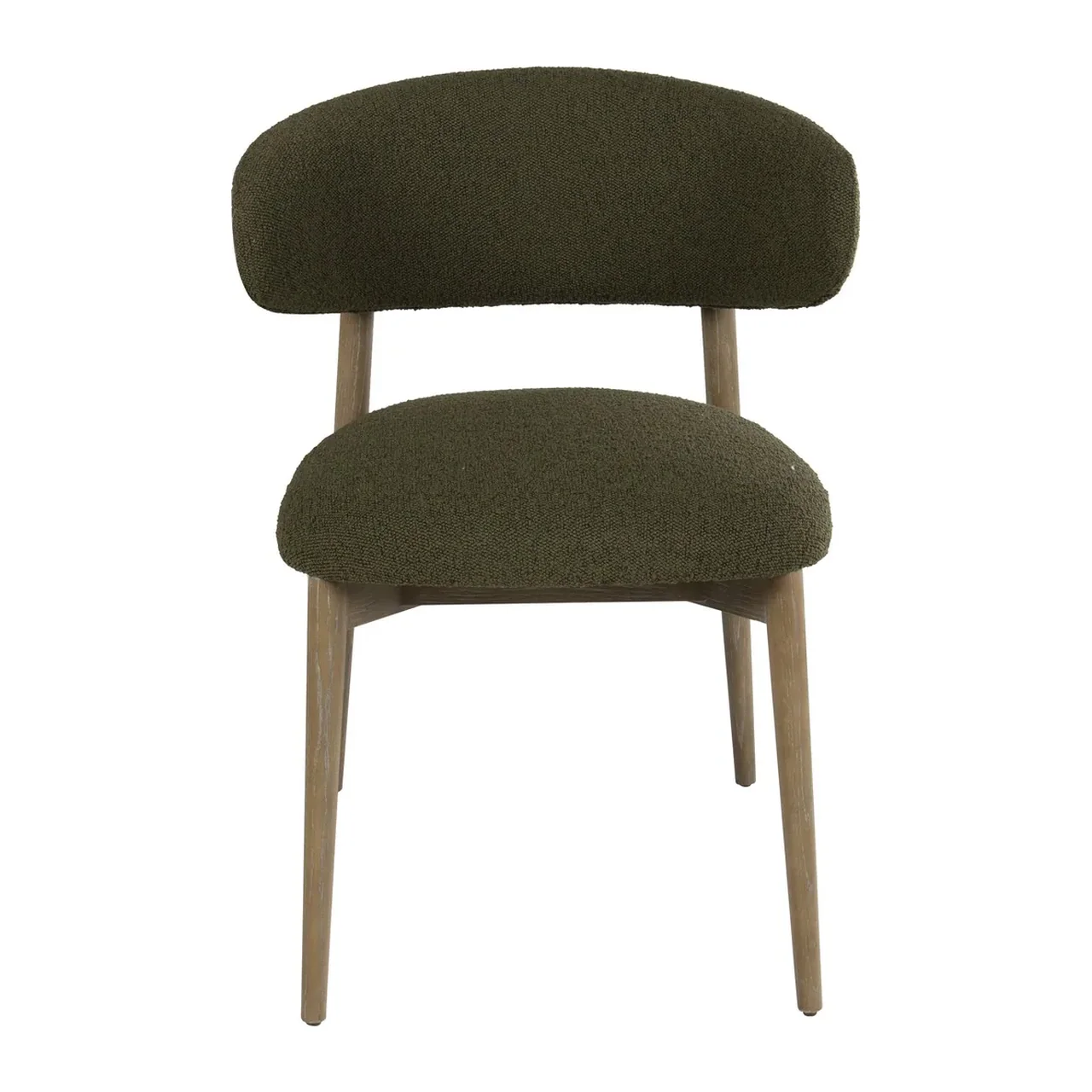Chaise salle à manger vert olive pied bois Ethan Chloé