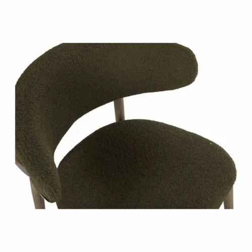 Chaise salle à manger vert olive pied bois Ethan Chloé — vue 5