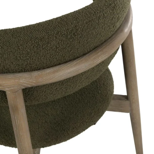 Chaise salle à manger vert olive pied bois Ethan Chloé — vue 8