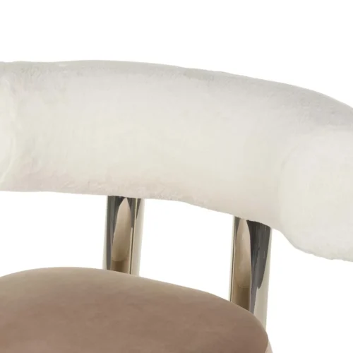 Fauteuil design rose poudré Qufu dossier traversin Ethan Chloé 100 cm — vue 3