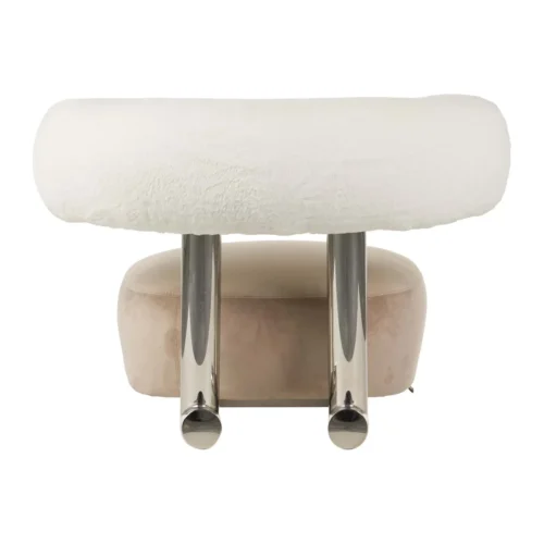 Fauteuil design rose poudré Qufu dossier traversin Ethan Chloé 100 cm — vue 5