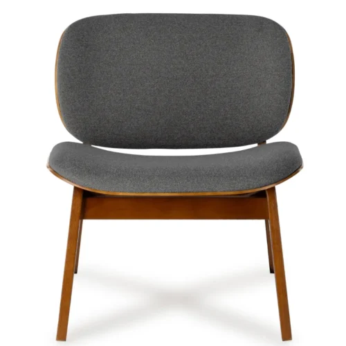 Fauteuil Kuji Anthracite Structure Bois Athezza — vue 2