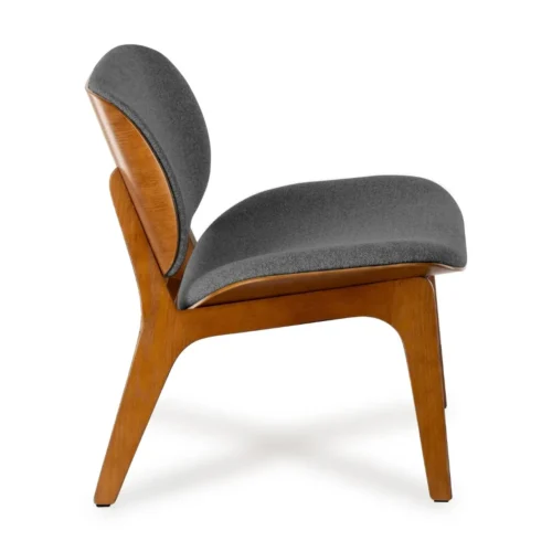 Fauteuil Kuji Anthracite Structure Bois Athezza — vue 3