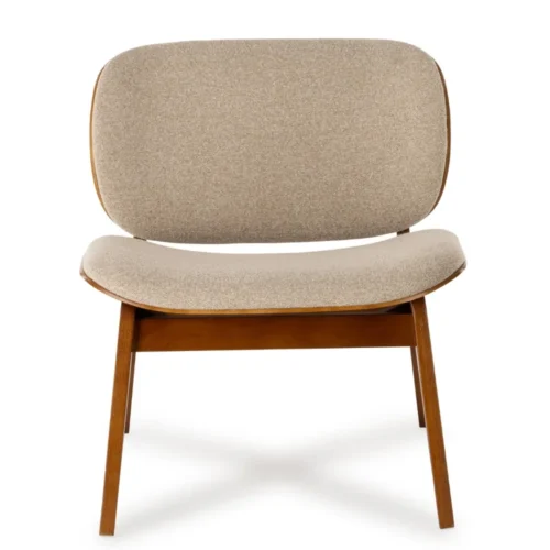 Fauteuil Kuji Beige Structure Bois Athezza — vue 2
